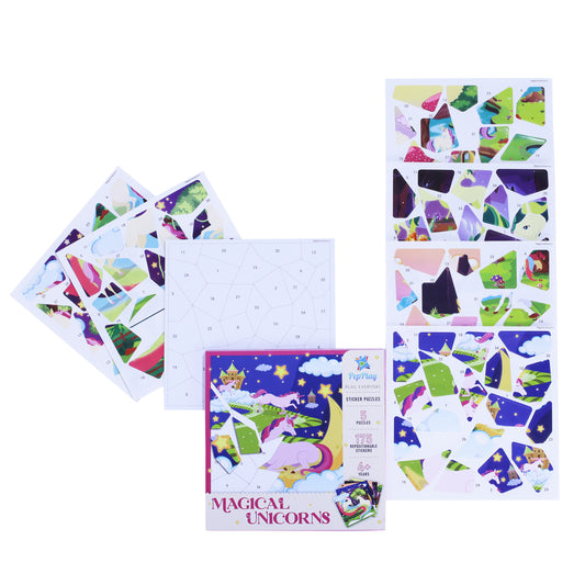 PepPlay 20601 Educational Sticker Puzzle – Magical Unicorn