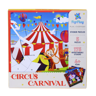 PepPlay 20602 Educational Sticker Puzzle – Circus Carnival