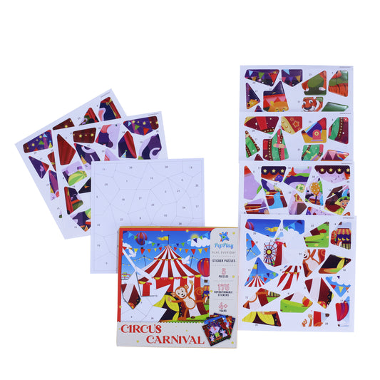 PepPlay 20602 Educational Sticker Puzzle – Circus Carnival