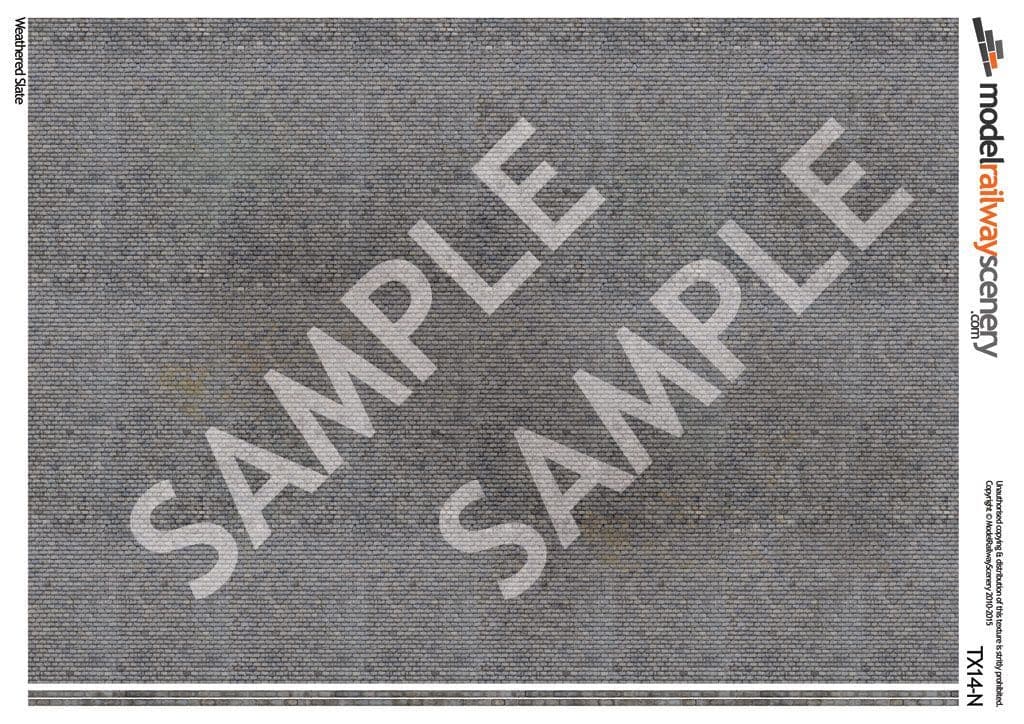 Scale Model Scenery TX014 Weathered Slate Roofing Texture Paper (Pk5)OO/HO Gauge