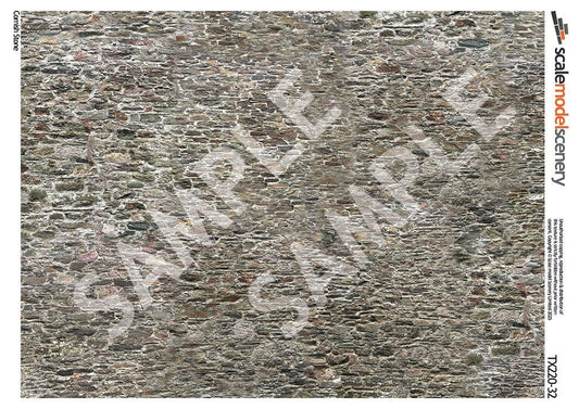 Scale Model Scenery TX220 Old Stone Wall Texture Paper (Pk of 5) OO/HO Gauge