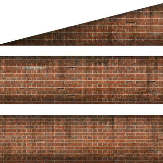 Scale Model Scenery TX258 English Bond Weathered Red Brick Platform Wall OO/HO