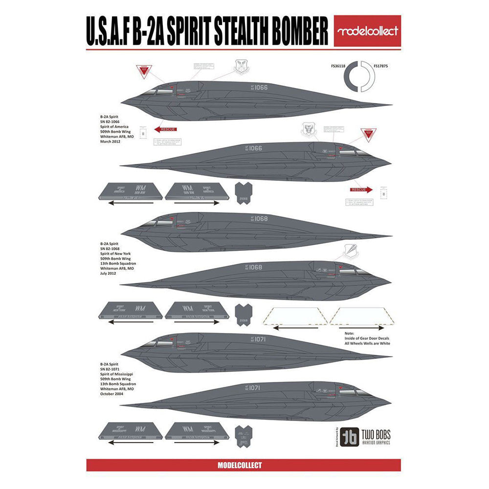 ModelCollect UA72201 USAF B-2A Spirit Stealth Bomber 1:72 Model Kit