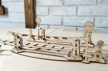 UGEARS Rail Crossing Mechanical Wooden Model Kit 70014