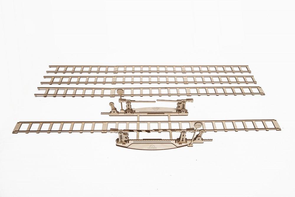 UGEARS Rail Crossing Mechanical Wooden Model Kit 70014