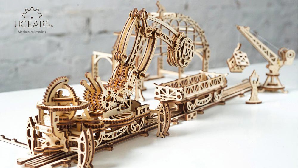 UGEARS Rail Manipulator Mechanical Wooden Model Kit 70032