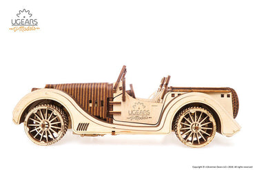 UGEARS Roadster Mechanical Wooden Model Kit 70052
