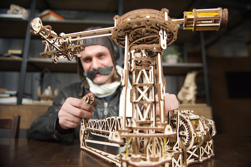 UGEARS Aviator Mechanical Wooden Model Kit 70053