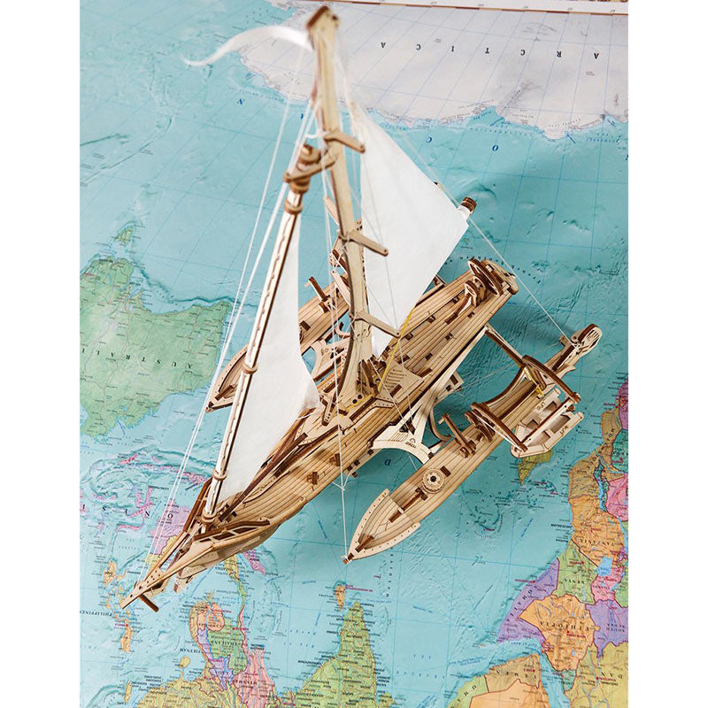 UGEARS Trimaran Merihobus Mechanical Wooden Model Kit 70059