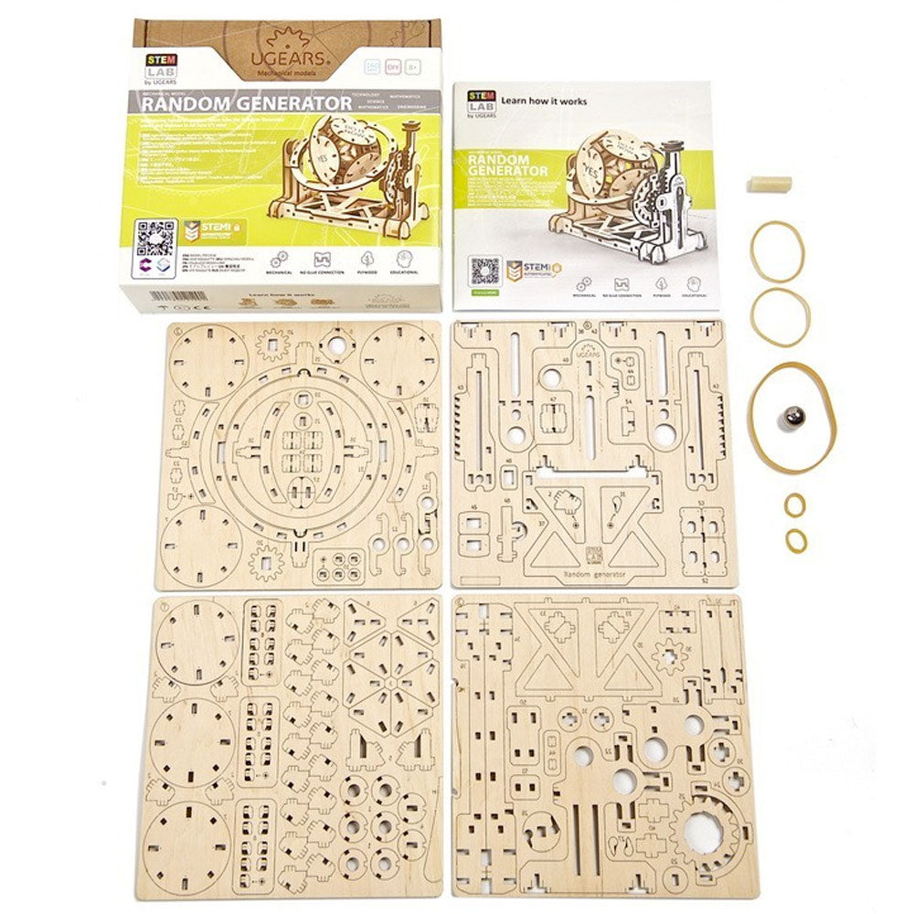 UGEARS Stem lab Random Generator Wooden Mechanical Model Kit 70146