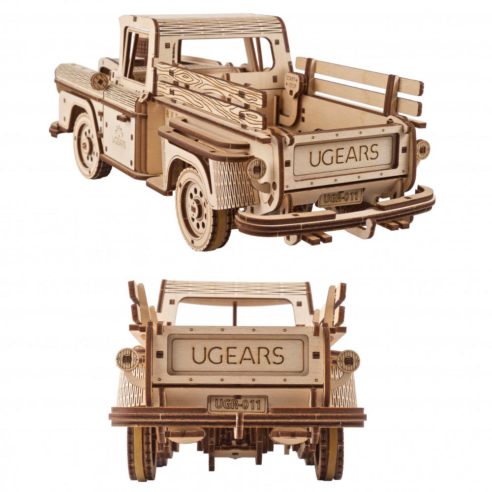 UGEARS 70171 Lumberjack Pick Up Truck Mechanical Wooden Model Kit