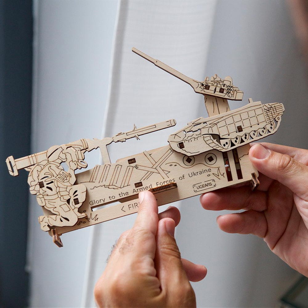 UGEARS 70181 Fire and Forget Wooden Mechanical Model Kit