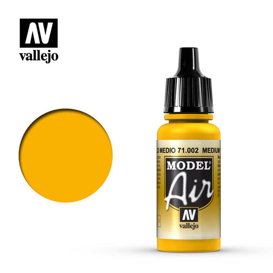 Vallejo Model Air - Medium Yellow 18ml Model Paint 71002
