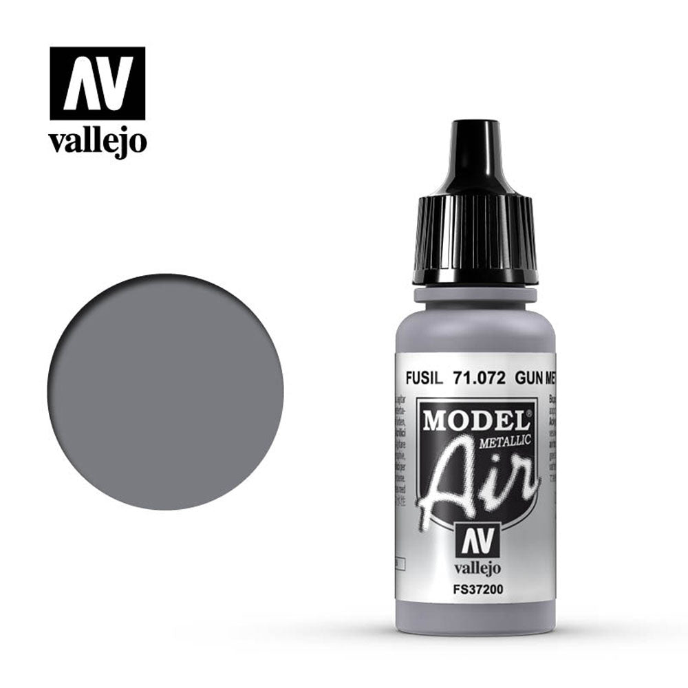 Vallejo Model Air - Gun Metal (Metallic) 18ml Model Paint 71072
