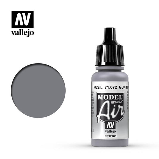 Vallejo Model Air - Gun Metal (Metallic) 18ml Model Paint 71072