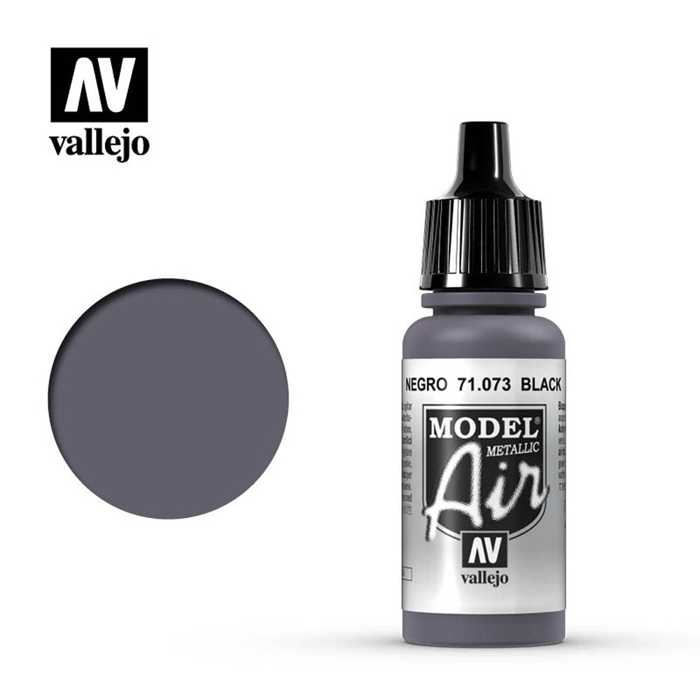 Vallejo Model Air - Black (Metallic) 18ml Model Paint 71073