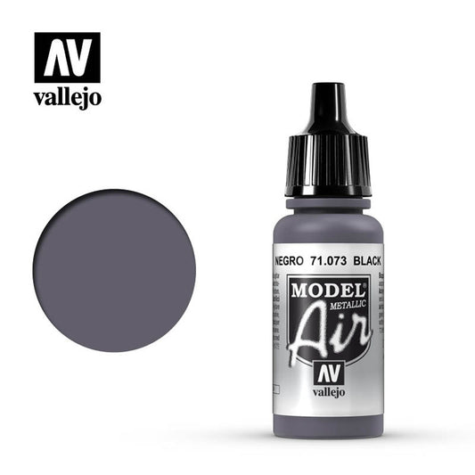 Vallejo Model Air - Black (Metallic) 18ml Model Paint 71073