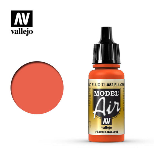 Vallejo Model Air - Fluorescent Red 18ml Model Paint 71082