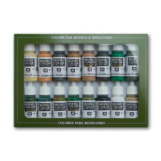 Vallejo 70109 Allied Forces WWII Model Colour Paint Set 16x 18ml Bottles