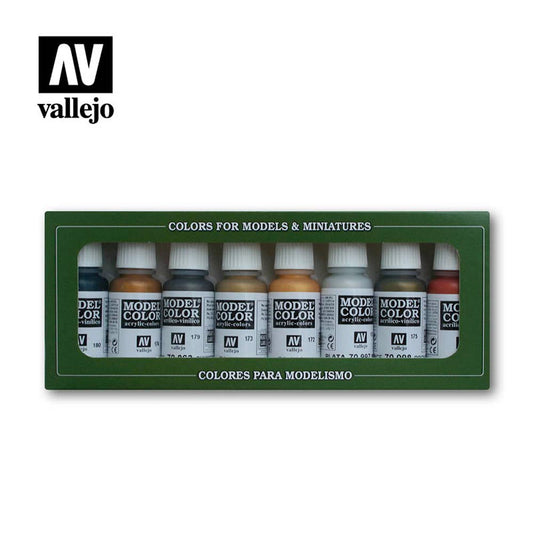 Vallejo 70118 Model Colour Set - Metallic Colours - 8 x 18ml Paint Bottles
