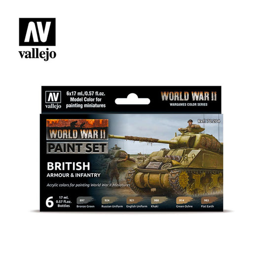 Vallejo 70204 WWII British Armour & Infantry Paint Set