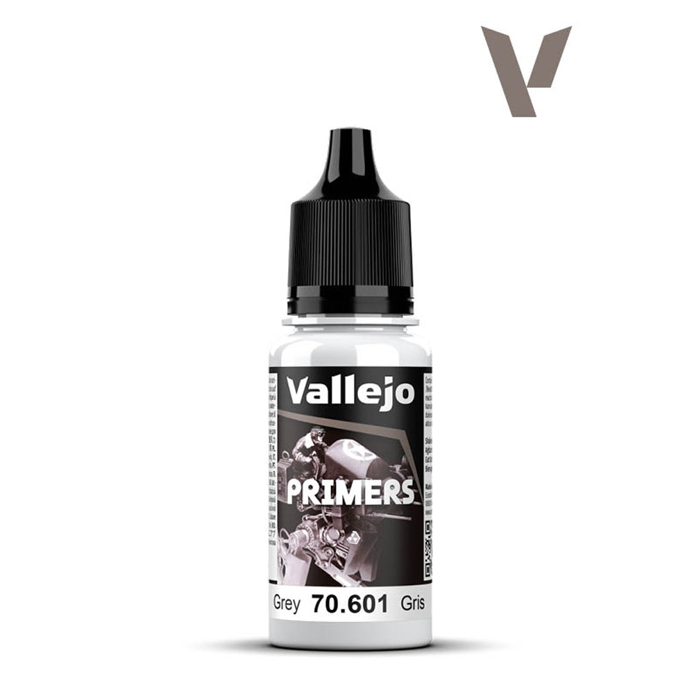 Vallejo Primer - Grey 18ml Model Paint Acrylic Polyurethane 70601