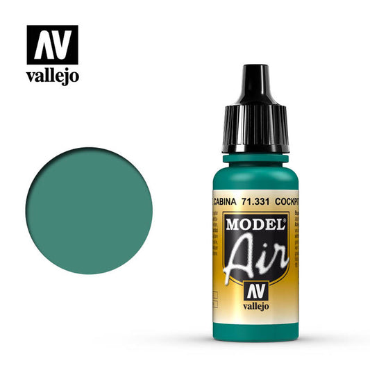 Vallejo Model Air - Cockpit Emerald Green Faded 18ml Model Paint 71331