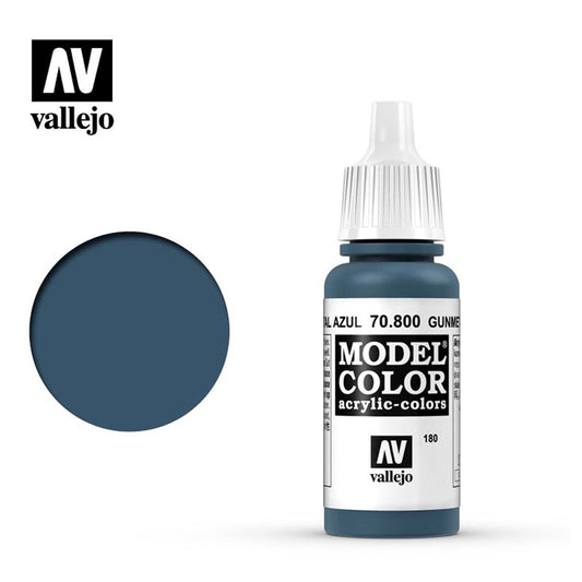 Vallejo 800 Model Colour Metallic Gunmetal Blue 18ml Paint Dropper Bottle