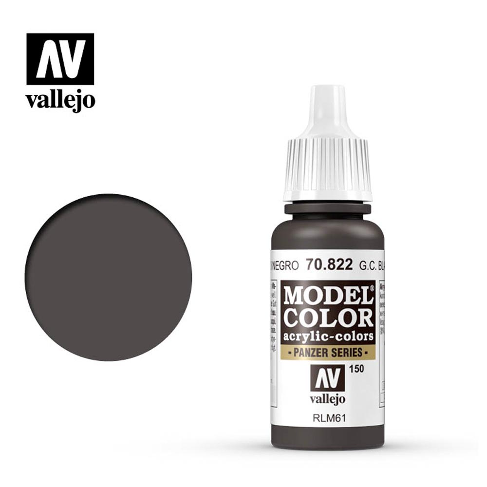Vallejo 822 Model Colour German Camouflage Black Brown 18ml Paint Dropper Bottle