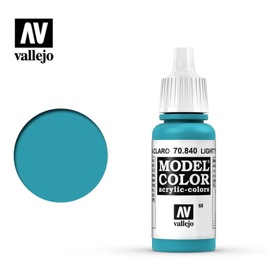 Vallejo 840 Model Colour Light Turquoise 18ml Paint Dropper Bottle