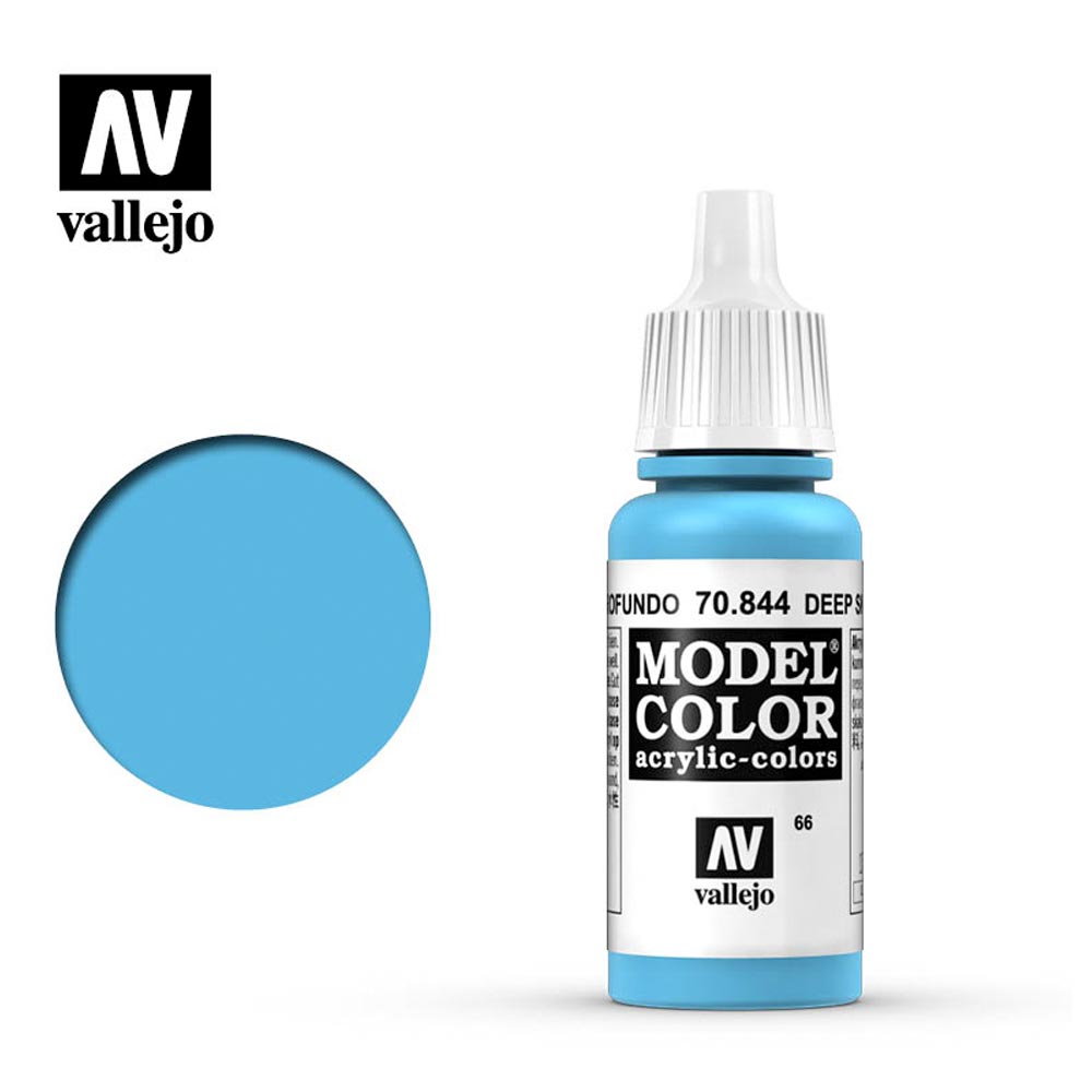Vallejo 844 Model Colour Deep Sky Blue 18ml Paint Dropper Bottle