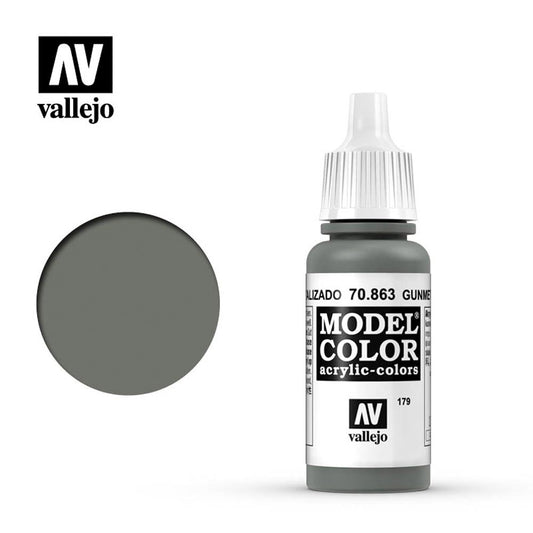 Vallejo 863 Model Colour Gunmetal Grey 18ml Paint Dropper Bottle