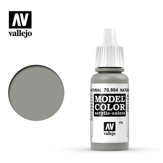 Vallejo 864 Model Colour Natural Steel 18ml Paint Dropper Bottle