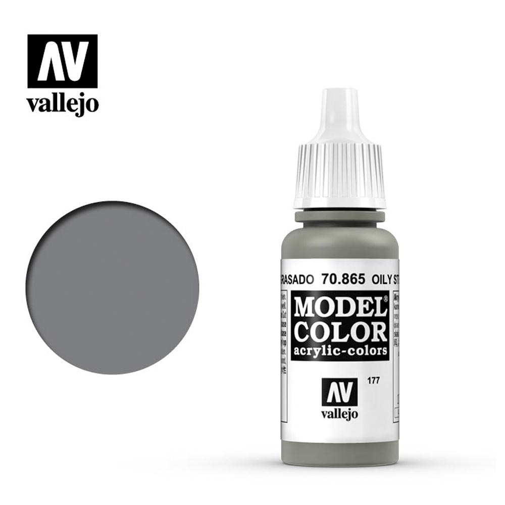Vallejo 865 Model Colour Oily Steel 18ml Paint Dropper Bottle