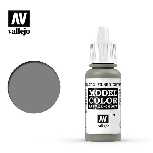Vallejo 865 Model Colour Oily Steel 18ml Paint Dropper Bottle