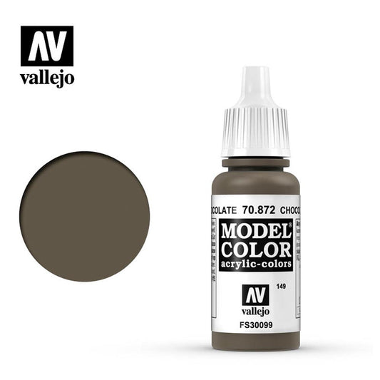 Vallejo 872 Model Colour Chocolate Brown 18ml Paint Dropper Bottle