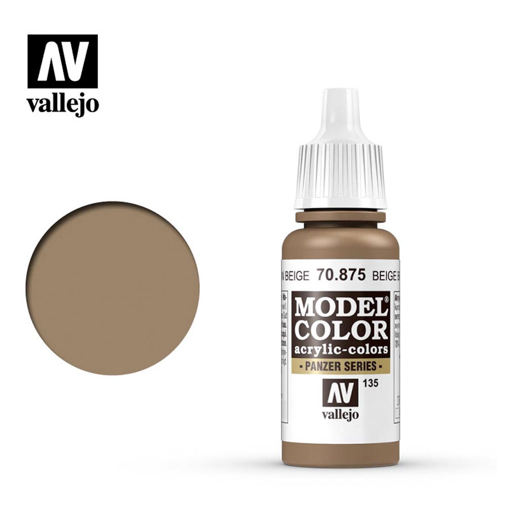 Vallejo 875 Model Colour Beige Brown 18ml Paint Dropper Bottle