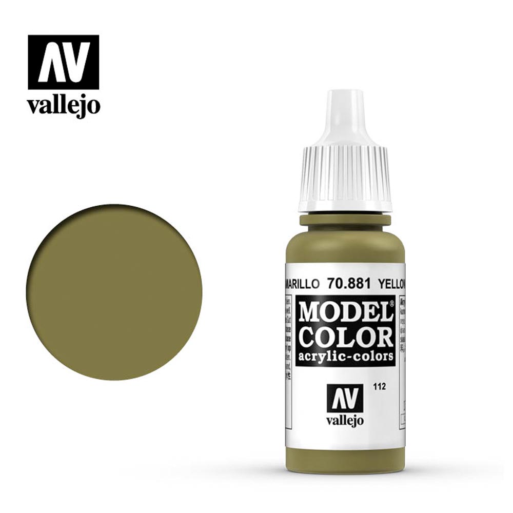 Vallejo 881 Model Colour Yellow Green 18ml Paint Dropper Bottle