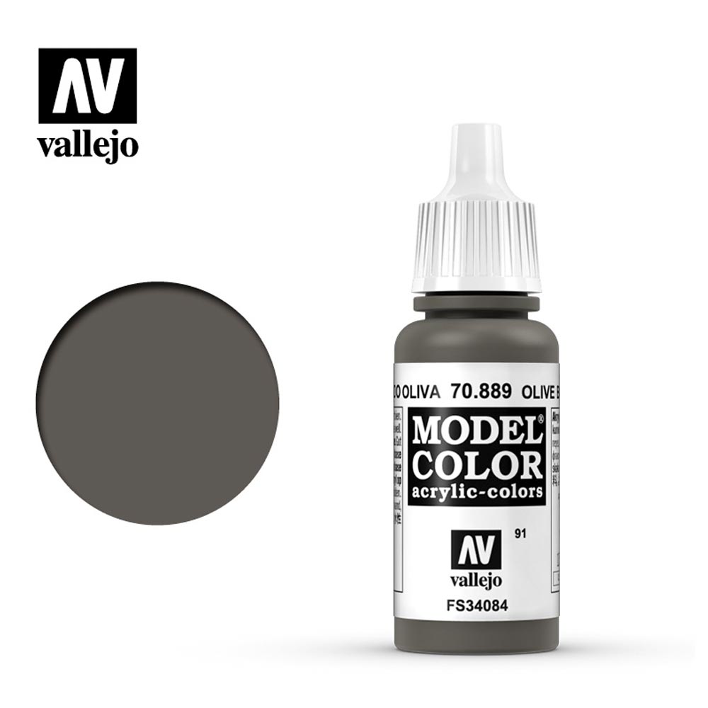 Vallejo 889 Model Colour Olive Brown 18ml Paint Dropper Bottle