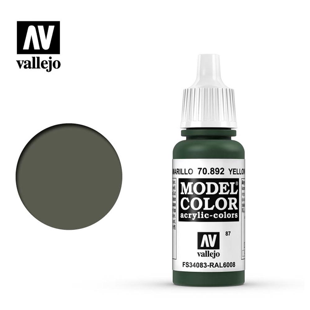 Vallejo 892 Model Colour Yellow Olive 18ml Paint Dropper Bottle