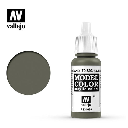 Vallejo 893 Model Colour US Dark Green 18ml Paint Dropper Bottle
