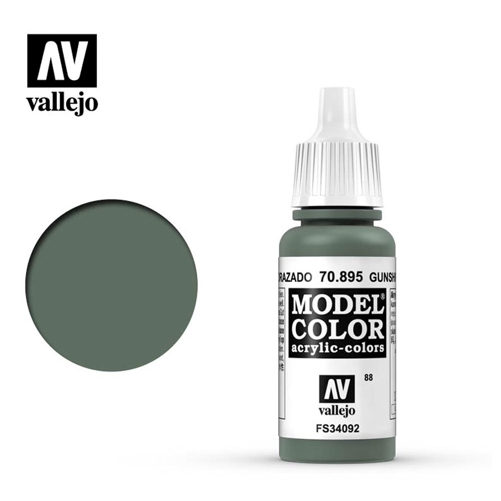 Vallejo 895 Model Colour Gunship Green 18ml Paint Dropper Bottle