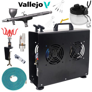 Vallejo Innovator 2-in-1 Airbrush 90001 Premium Compressor Bundle Kit