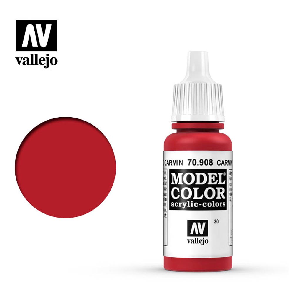 Vallejo 908 Model Colour Carmine Red 18ml Paint Dropper Bottle