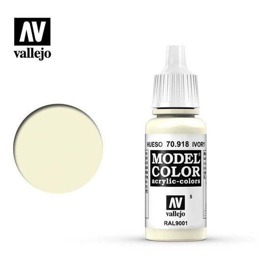 Vallejo 918 Model Colour Ivory 18ml Paint Dropper Bottle