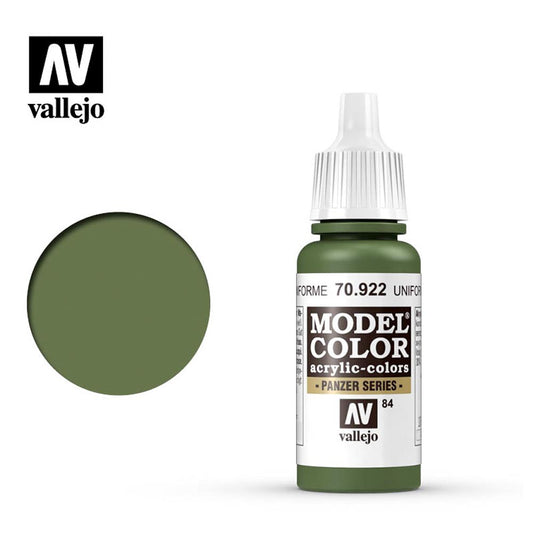 Vallejo 922 Model Colour Uniform Green 18ml Paint Dropper Bottle