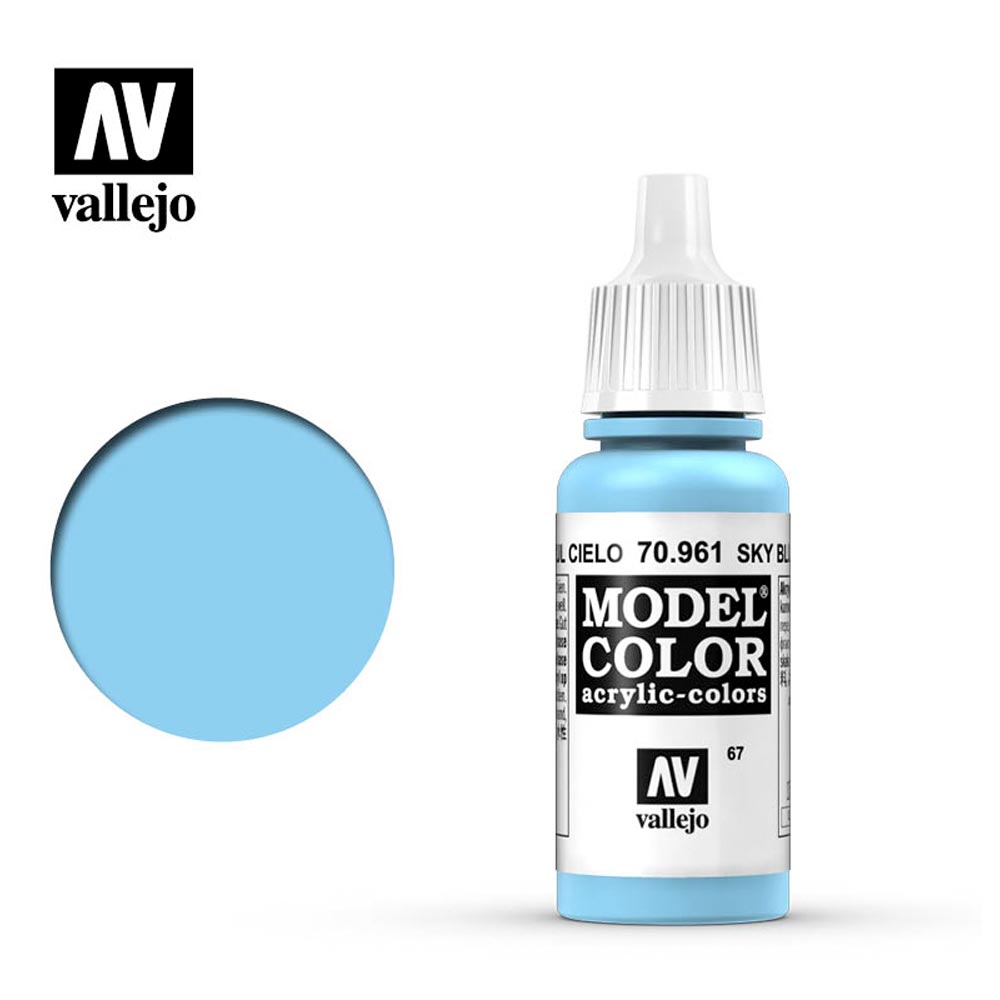 Vallejo 961 Model Colour Sky Blue 18ml Paint Dropper Bottle