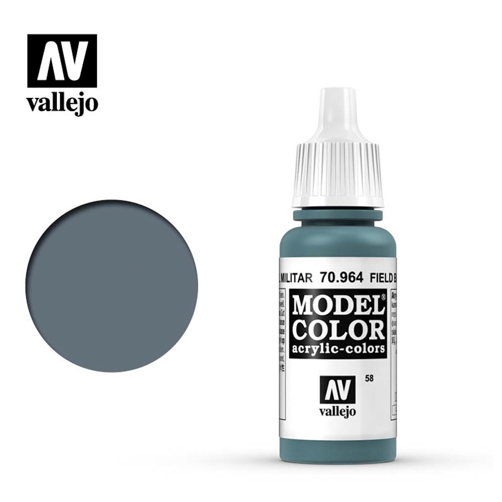 Vallejo 964 Model Colour Field Blue 18ml Paint Dropper Bottle
