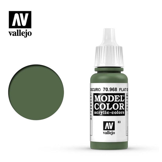 Vallejo 968 Model Colour Flat Green 18ml Paint Dropper Bottle