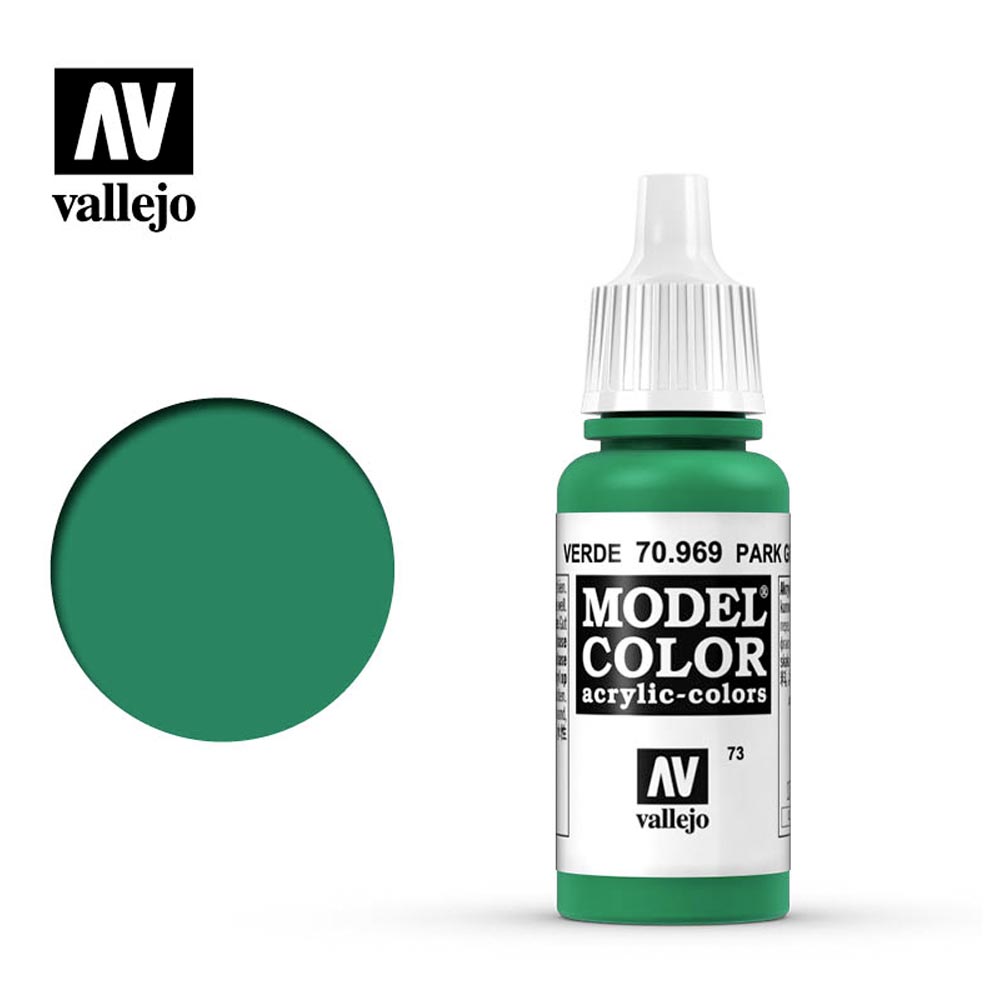 Vallejo 969 Model Colour Park Green Flat 18ml Paint Dropper Bottle